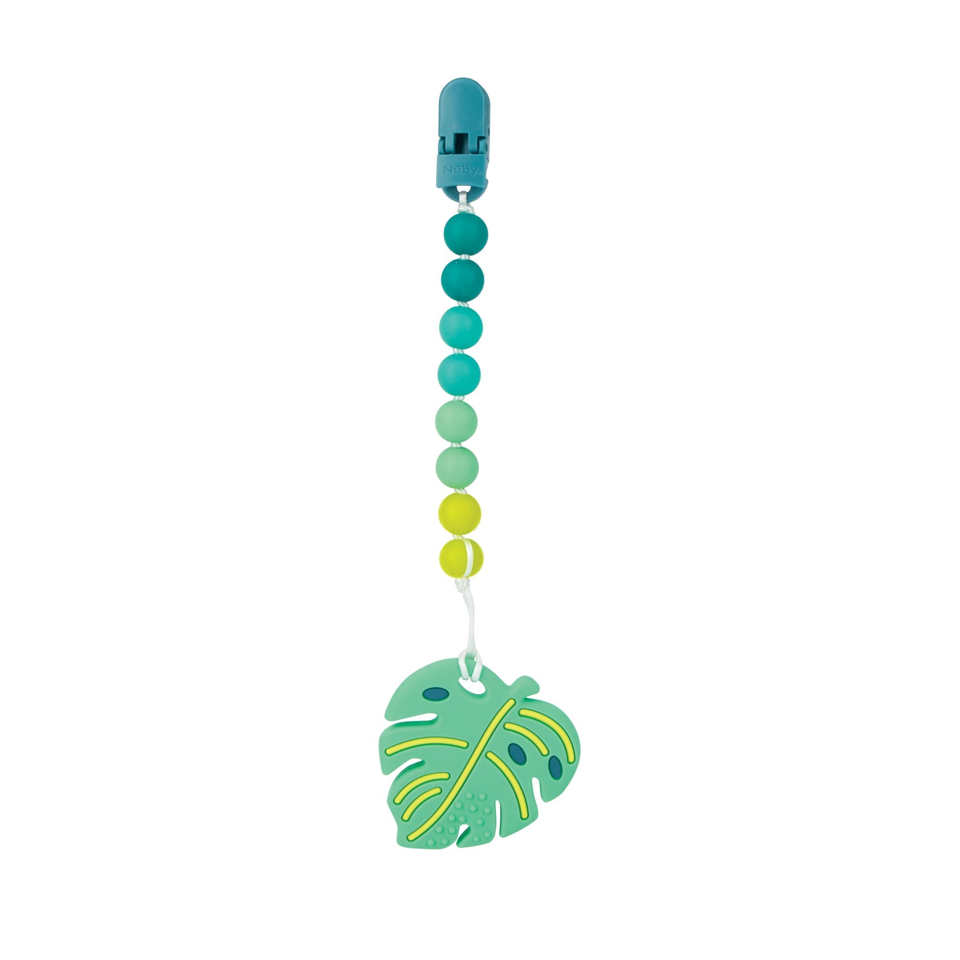 Silicone Teether with Pacifier Clip | Leaf #052ZX