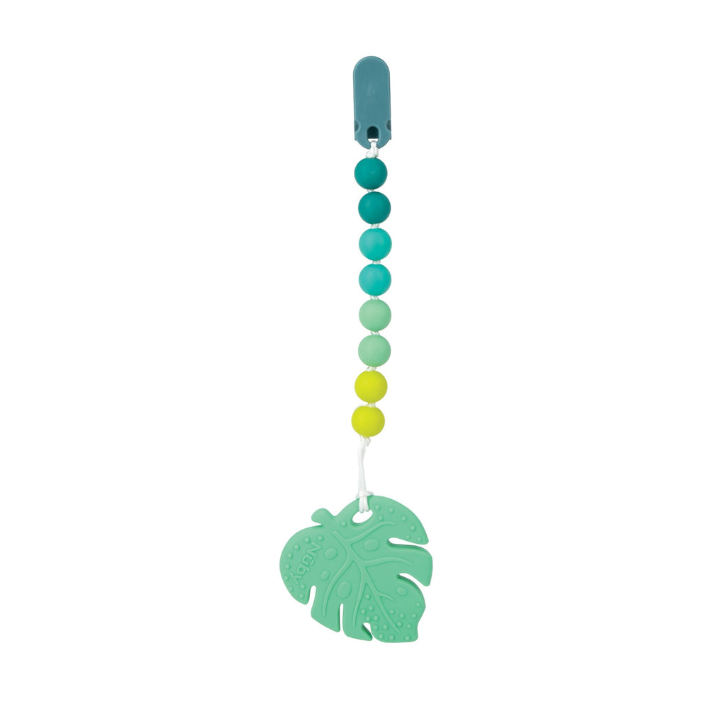 Silicone Teether with Pacifier Clip | Leaf #052ZX