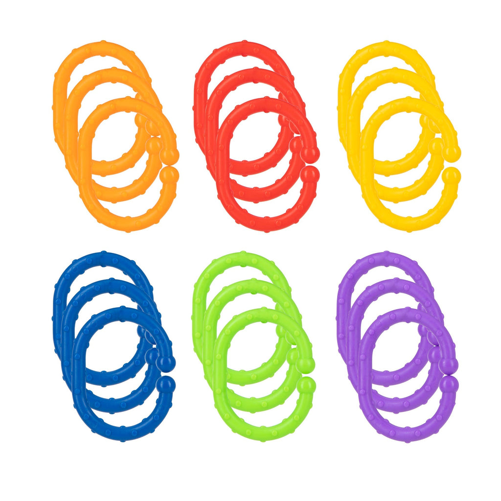 Linkables Teething Toys - Primary Colors - 18 pack #161YK