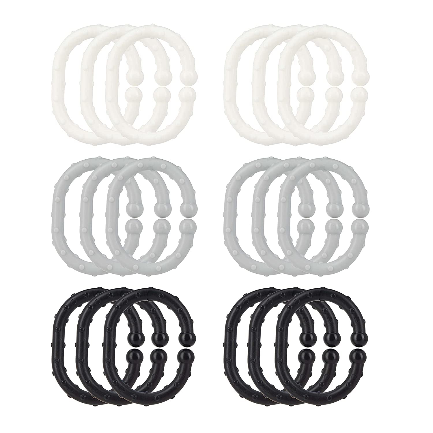 Linkables Teething Toys - Black, Grey, & White - 18 pack #162LZ