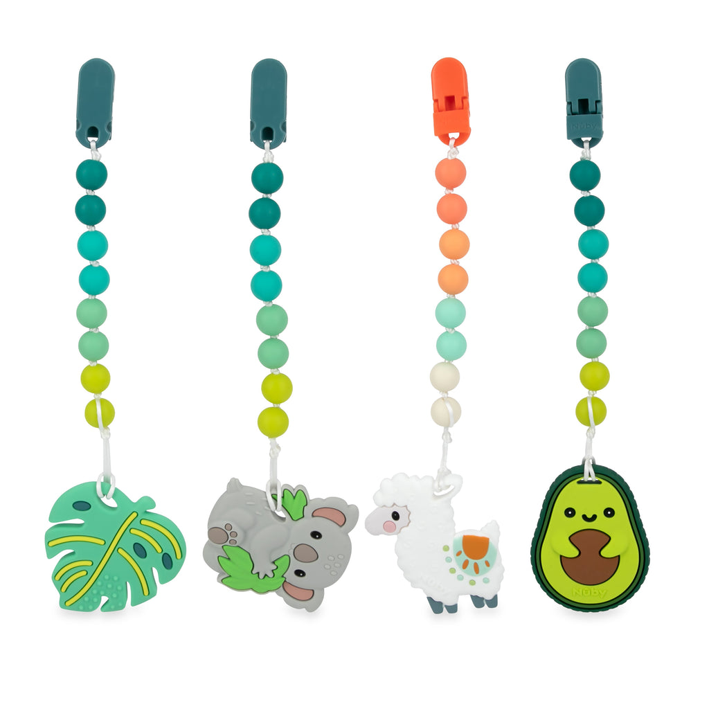 Silicone Teether with Pacifier Clip | Avocado #050IR