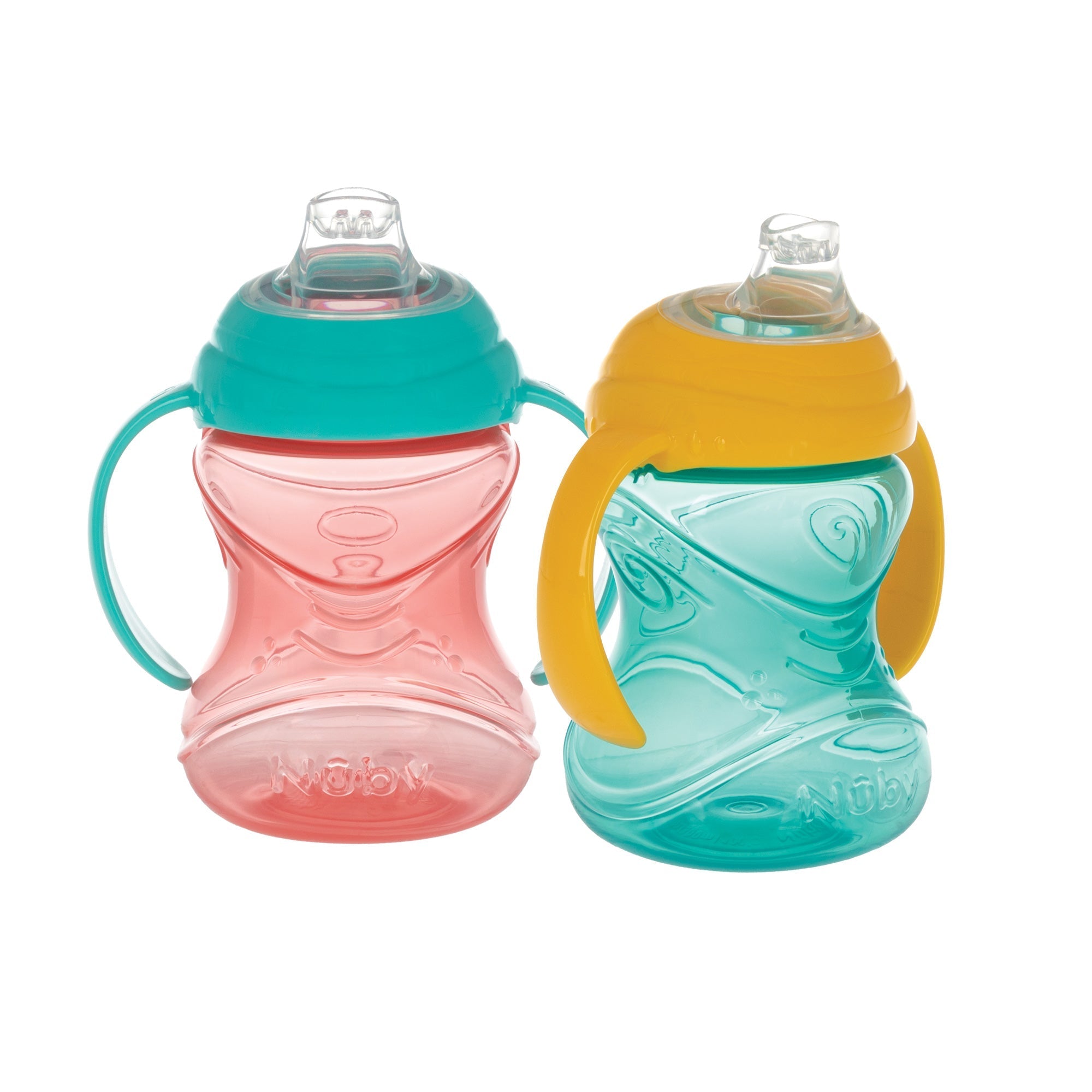 Clik-It Soft Spout Grip N' Sip Trainer Cup (2 Pack) | Aqua/Yellow #275IM