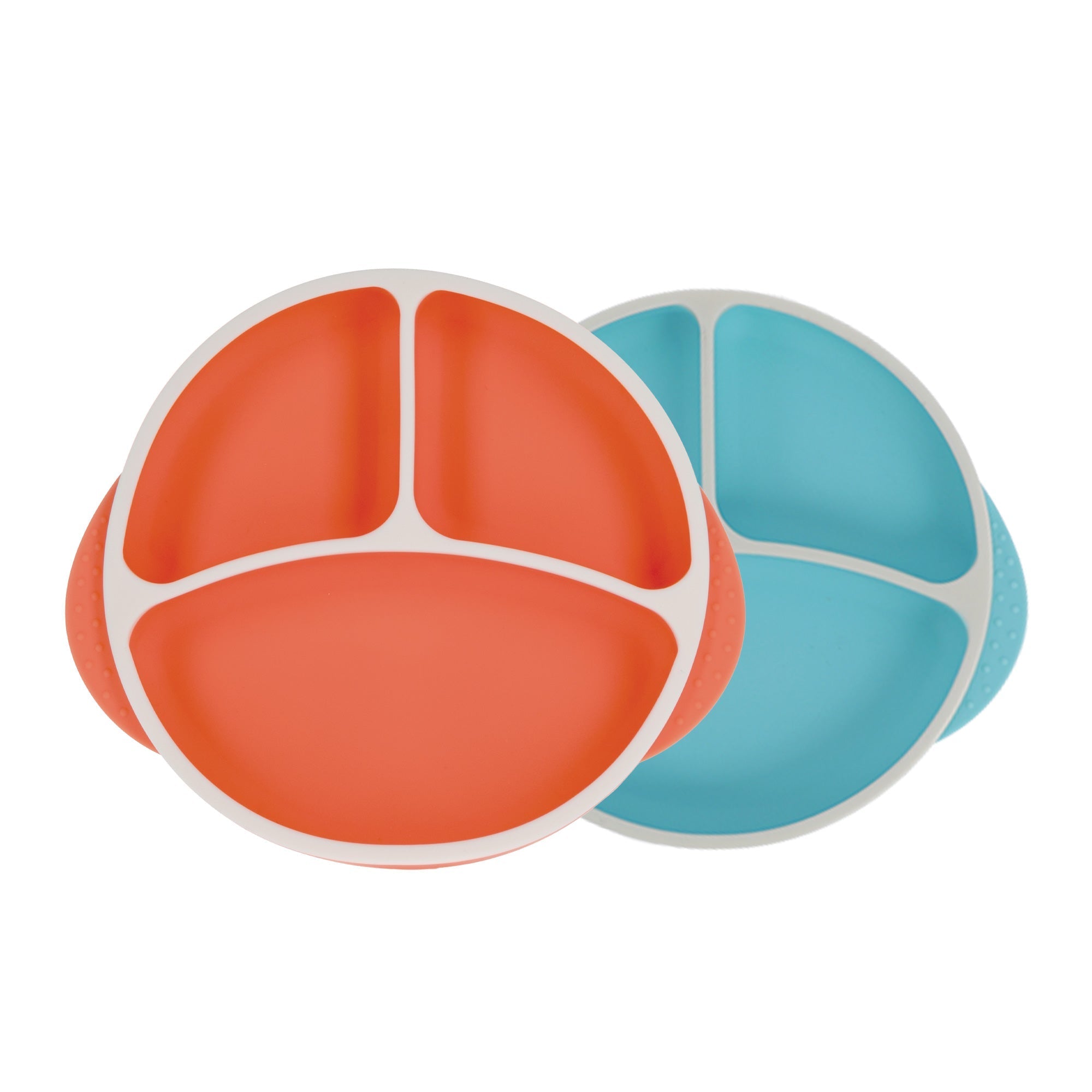 Round Silicone Suction Plate & Lid (2 Pack) | Orange / Aqua #0935Y