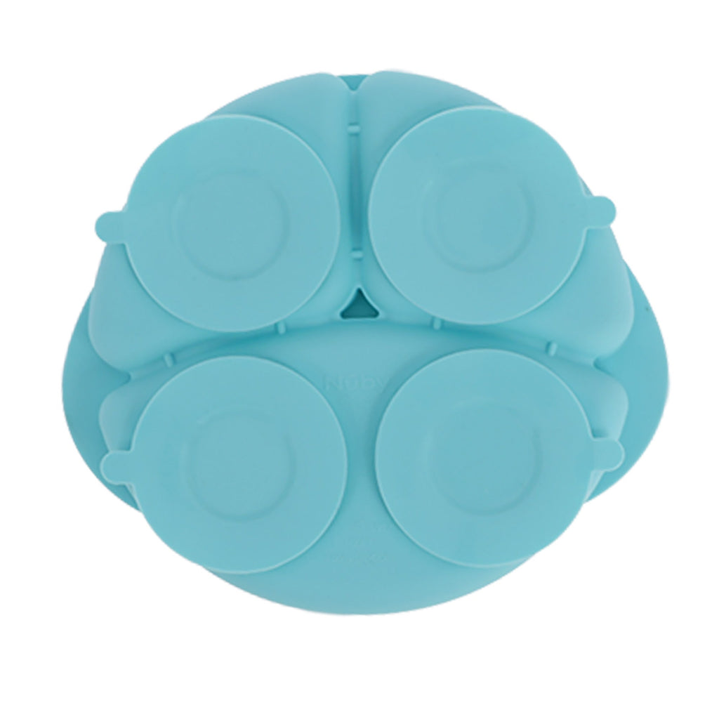 Round Silicone Suction Plate & Lid (2 Pack) | Orange / Aqua #0935Y