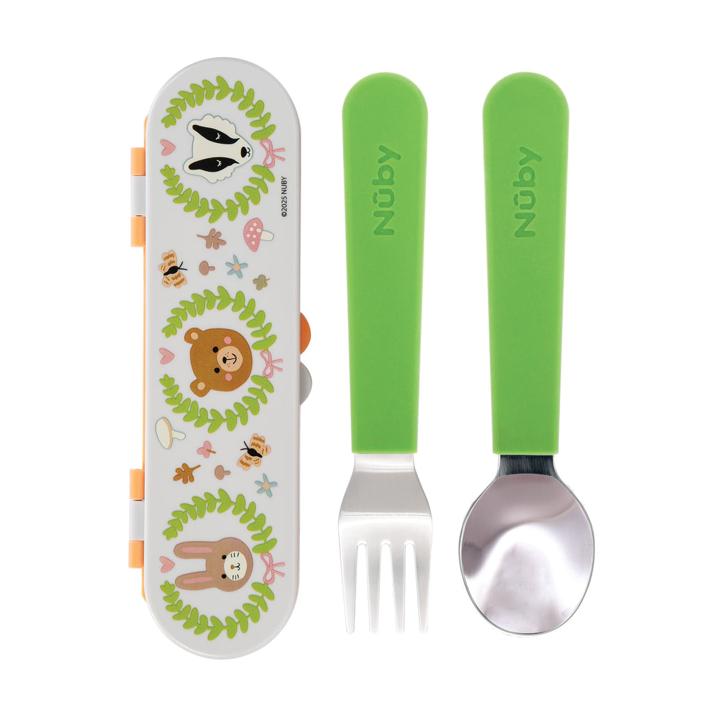 Stainless Steel Toddler Utensil Set | Forest Animals #008IM