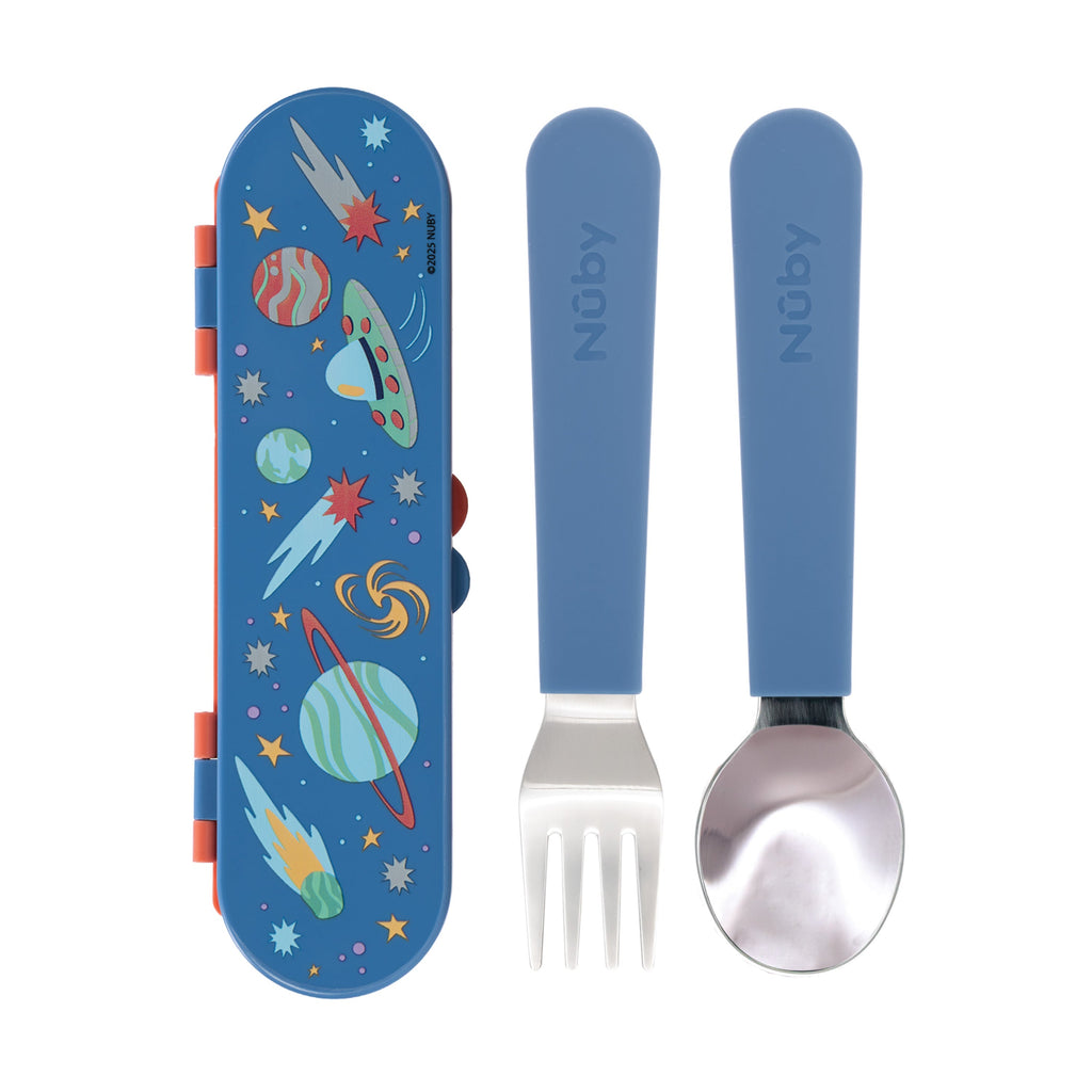 Stainless Steel Toddler Utensil Set | Outer Space #006VY