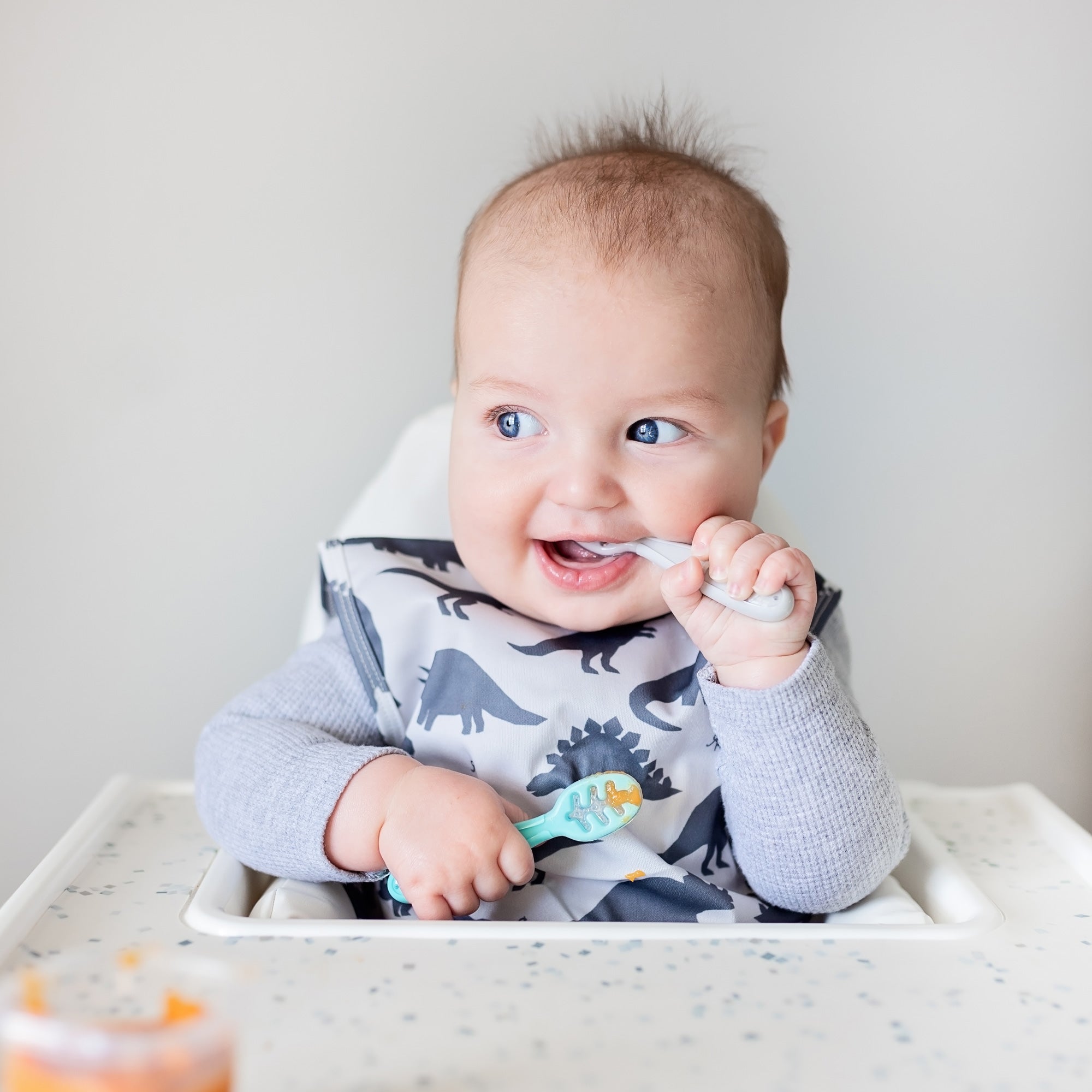 Baby's First Spoons | Aqua, Grey, & Blue #310V9