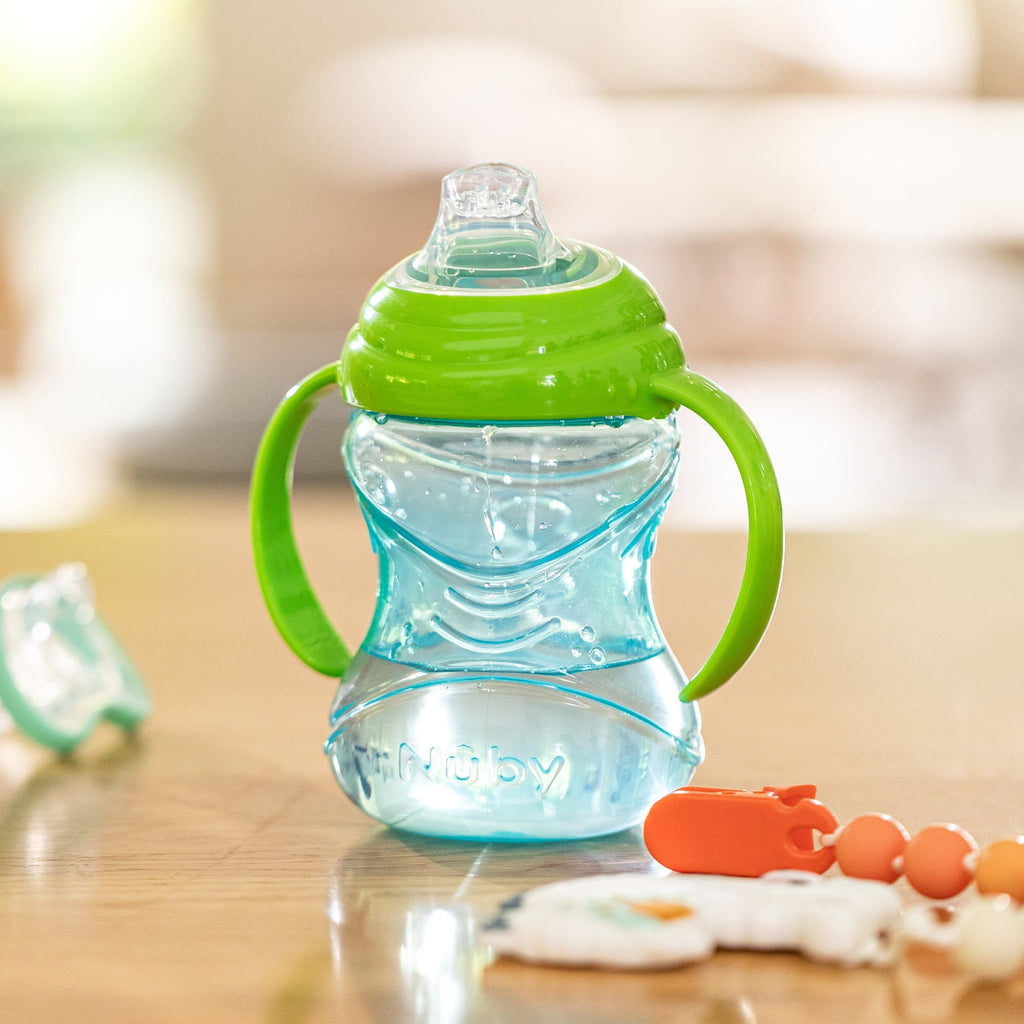 Clik-It Soft Spout Grip N' Sip Trainer Cup (2 Pack) | Blue/Green #277CY