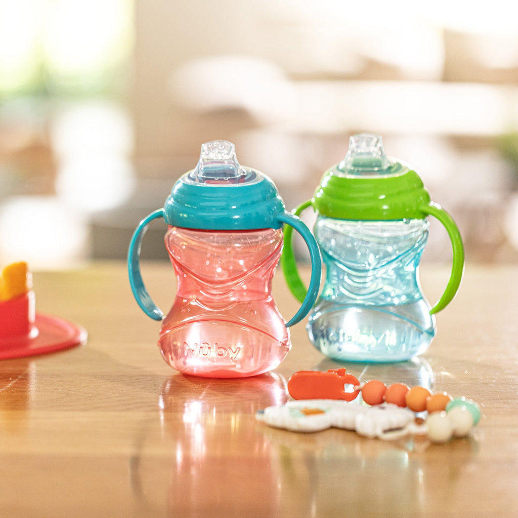 Clik-It Soft Spout Grip N' Sip Trainer Cup (2 Pack) | Blue/Green #277CY