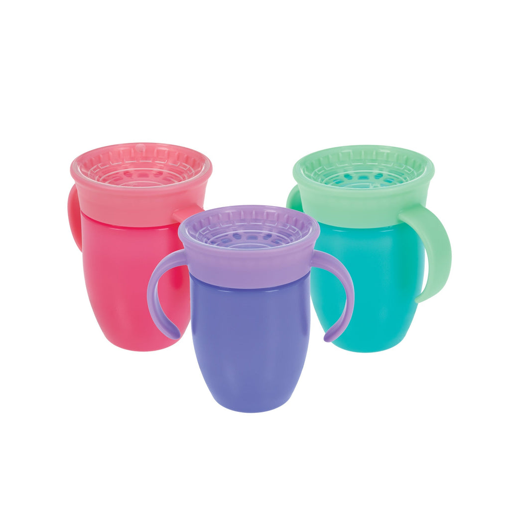360 Wonder Cup with Handles (3 Pack - 5 oz) | Purple/Pink/Aqua #354WB