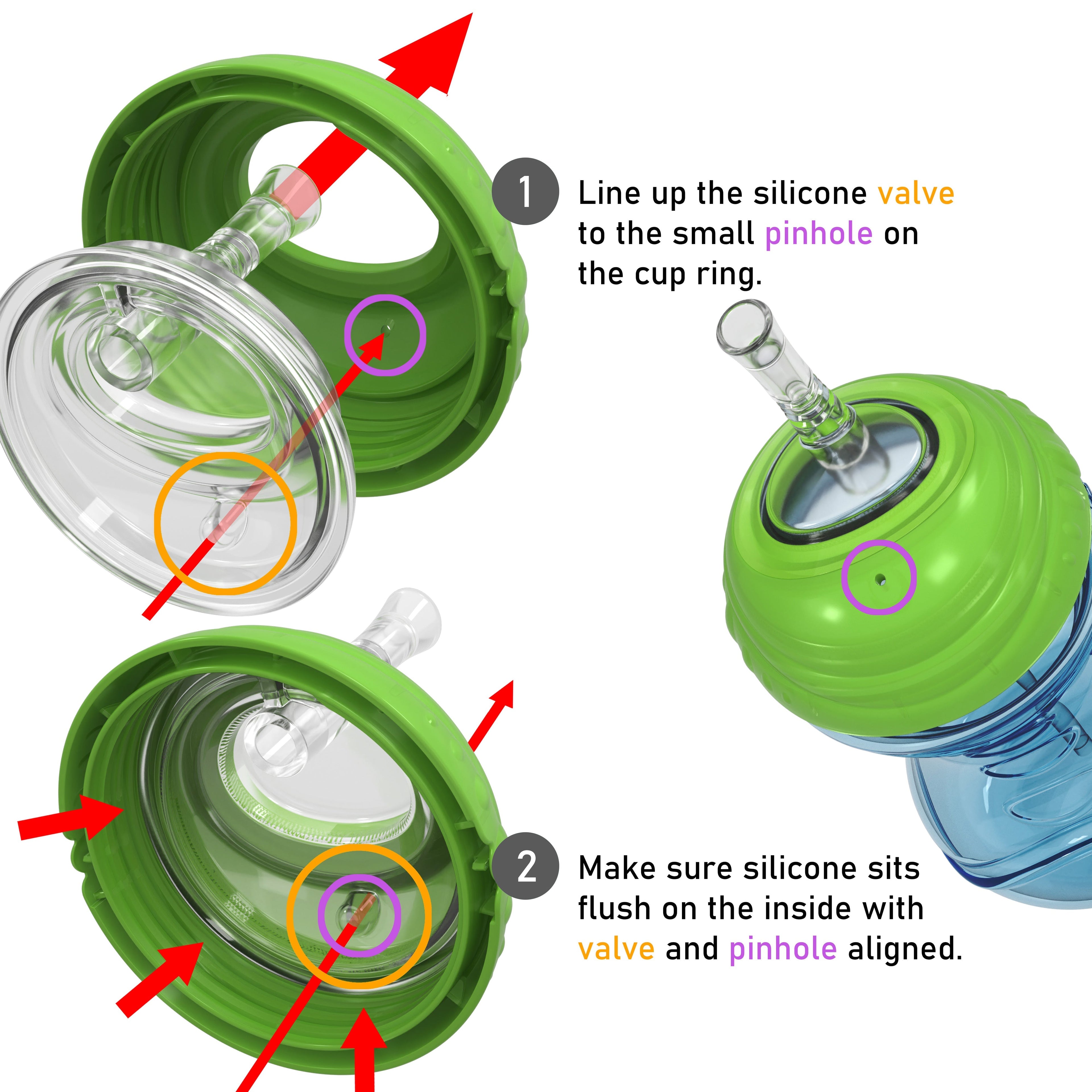 Clik-It Flex Straw Leakproof Sippy Cup (3 Pack) #285B7