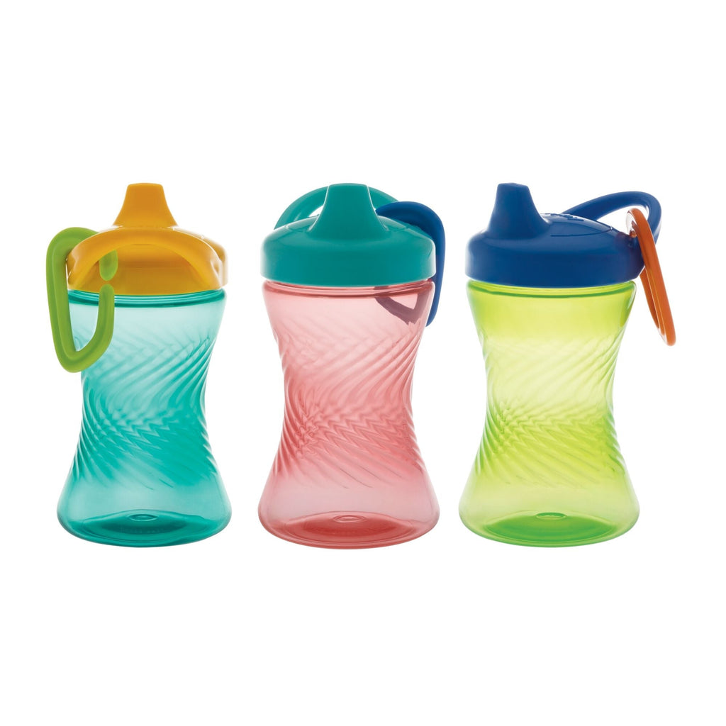 Hard Spout Sippy Cup with Carabiner (3 Pack) | Aqua/Red/Green #2038S