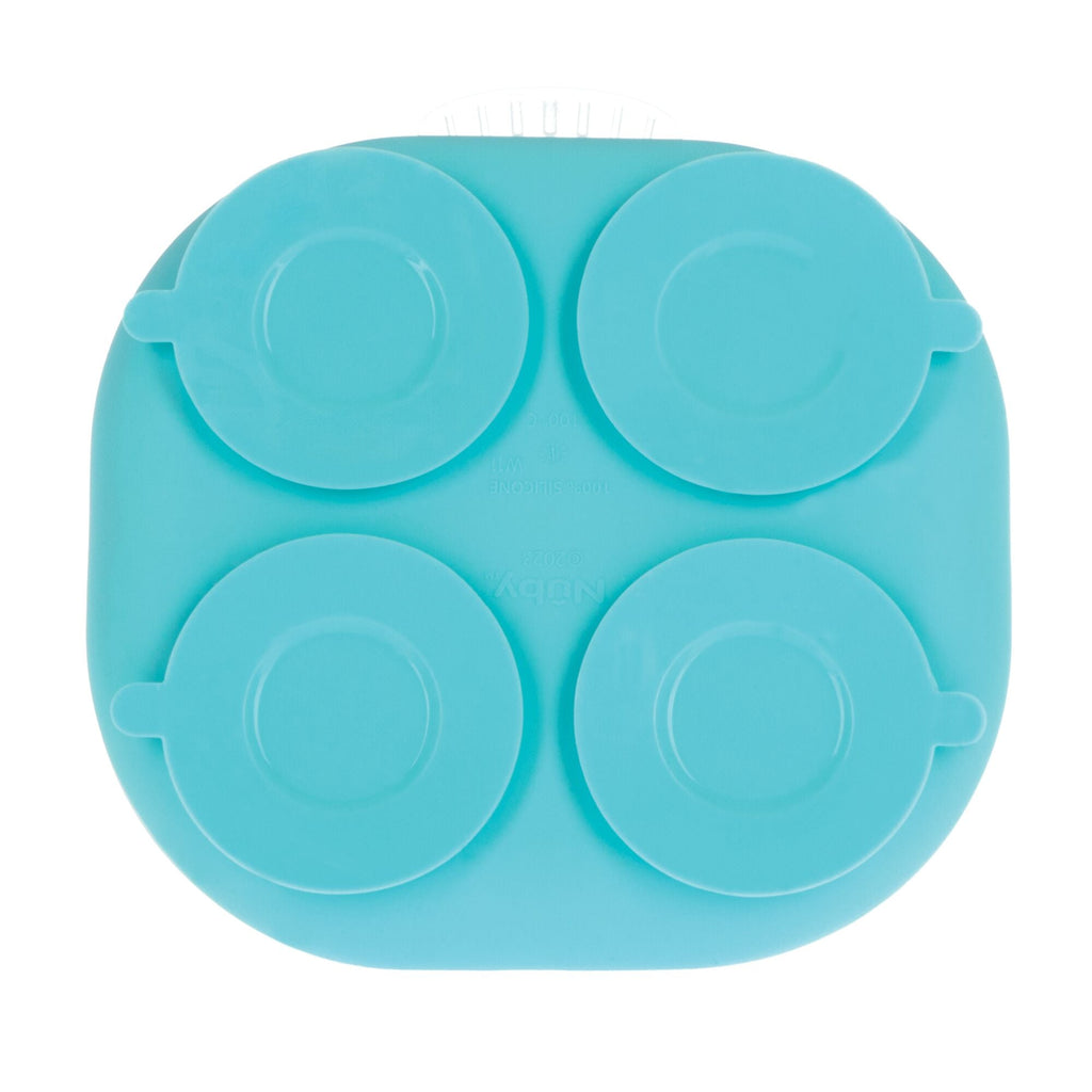 Rectangular Silicone Suction Plate (2 Pack) | Coral / Aqua #101S9