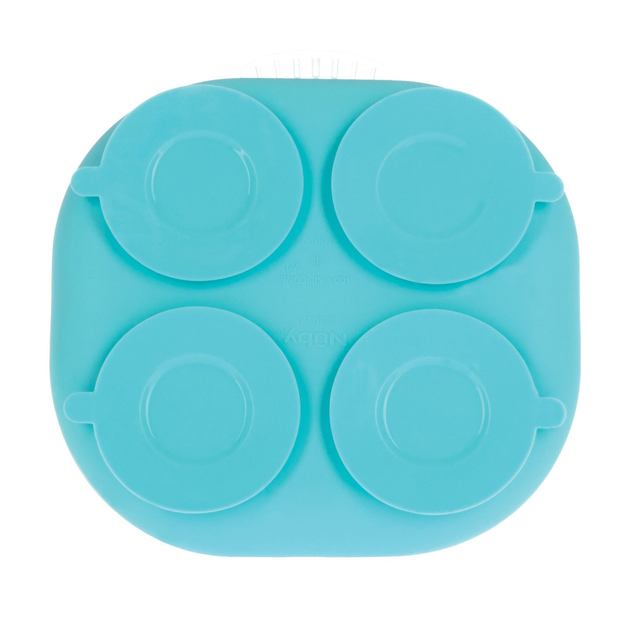 Rectangular Silicone Suction Plate (2 Pack) | Coral / Aqua #101S9