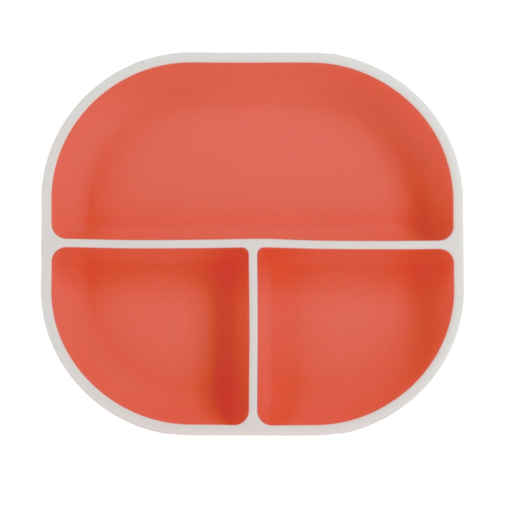 Rectangular Silicone Suction Plate (2 Pack) | Coral / Aqua #101S9