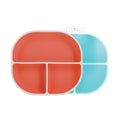 Rectangular Silicone Suction Plate (2 Pack) | Coral / Aqua #101S9
