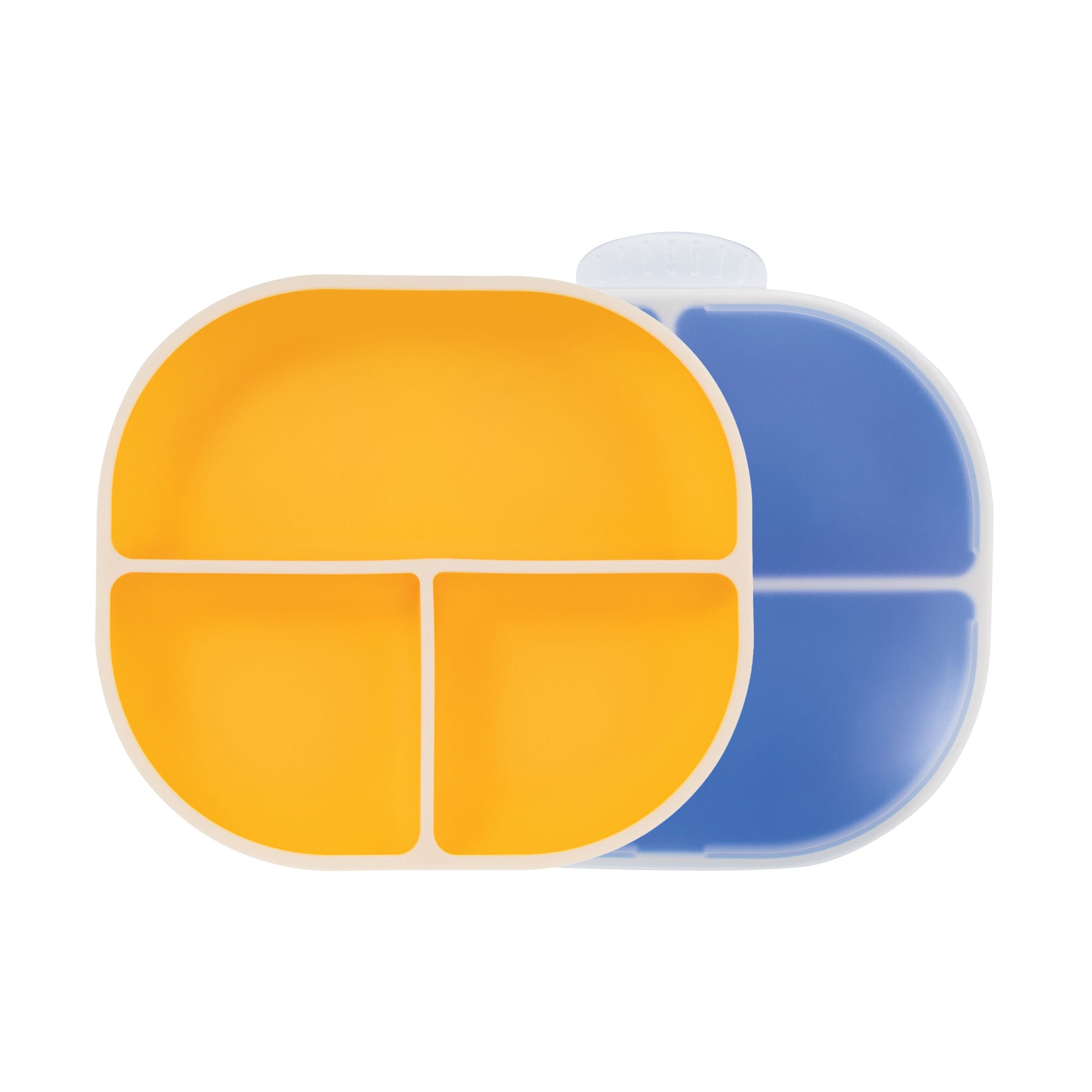Rectangular Silicone Suction Plate (2 Pack) | Yellow / Blue #100LX