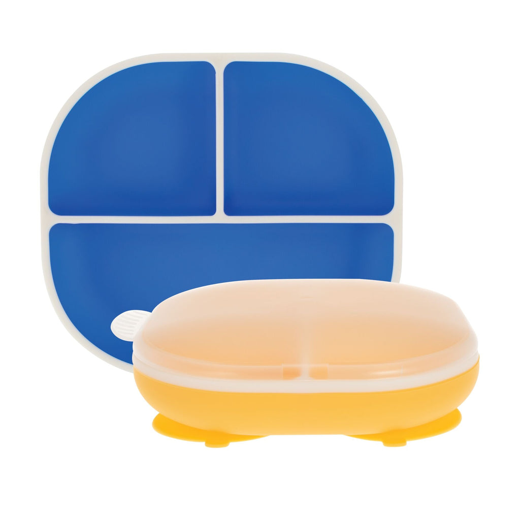 Rectangular Silicone Suction Plate (2 Pack) | Yellow / Blue #100LX