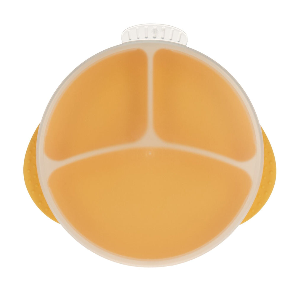 Round Silicone Suction Plate & Lid (2 Pack) | Blue / Yellow #092RN