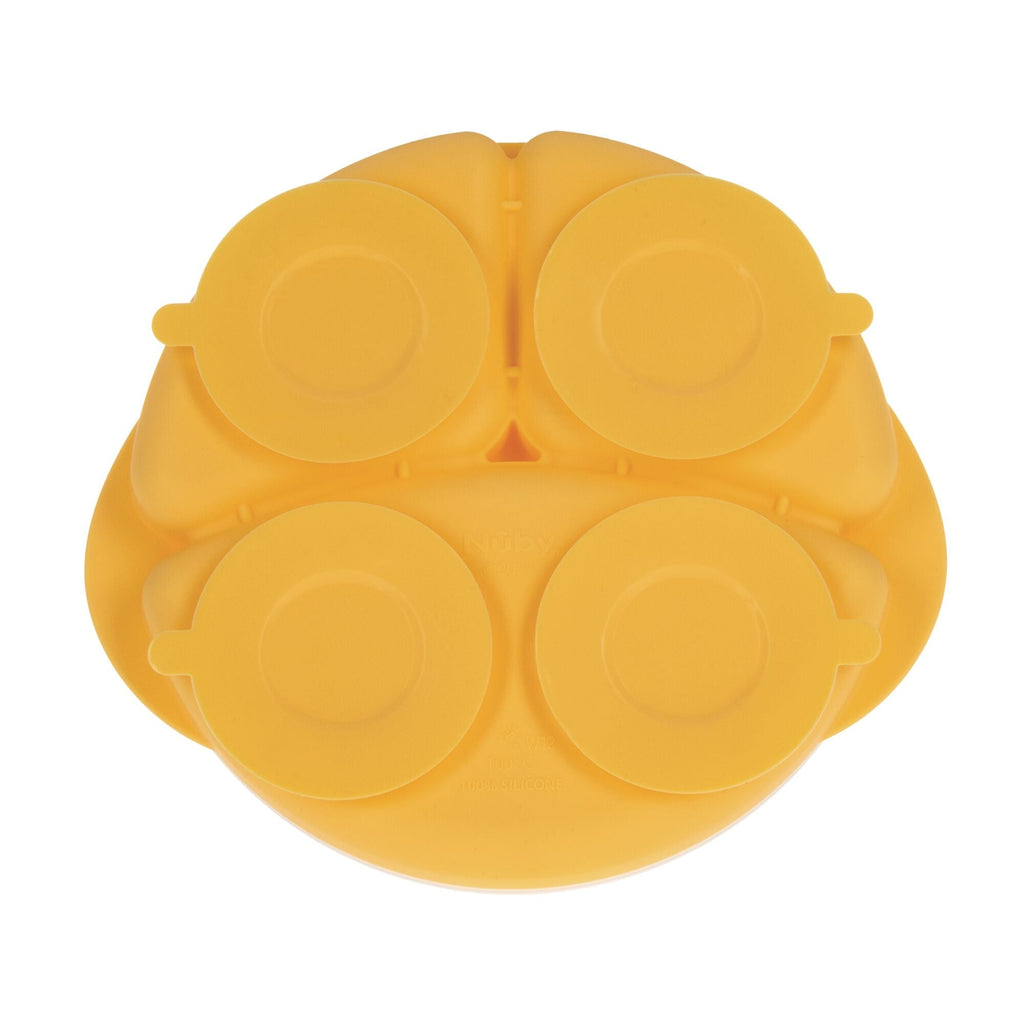 Round Silicone Suction Plate & Lid (2 Pack) | Blue / Yellow #092RN