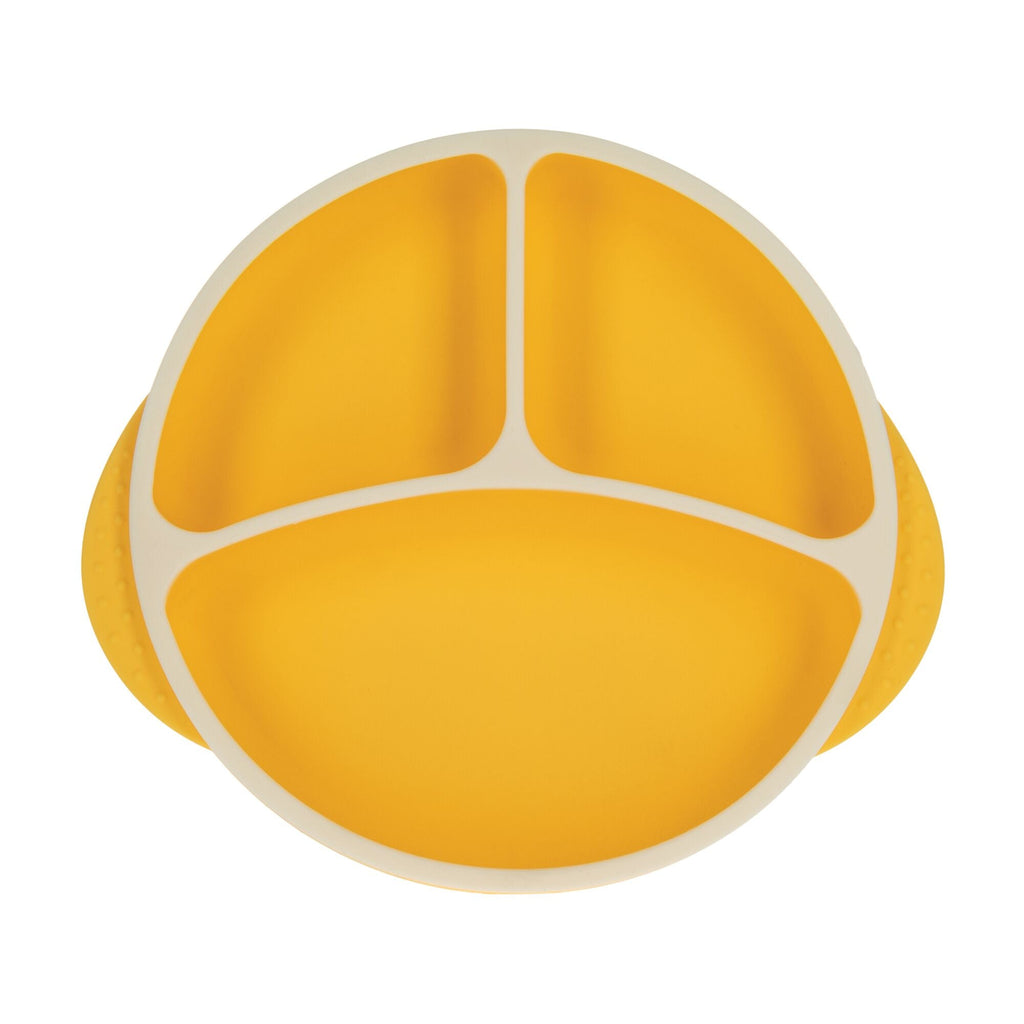 Round Silicone Suction Plate & Lid (2 Pack) | Blue / Yellow #092RN