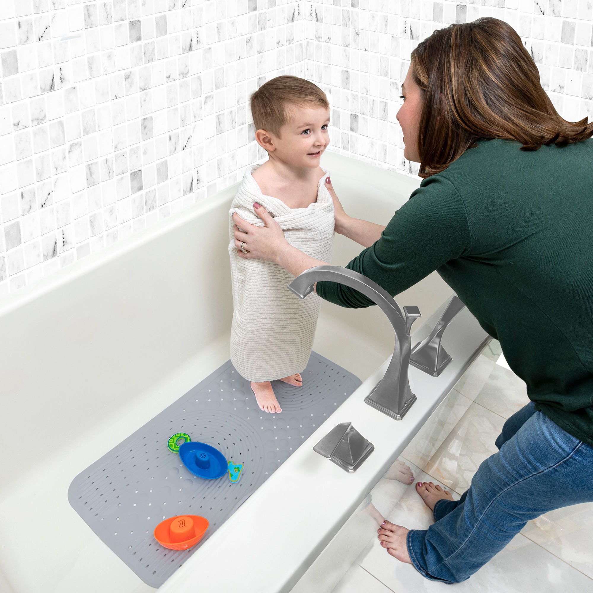 Cushioned Bath Mat | White #26018