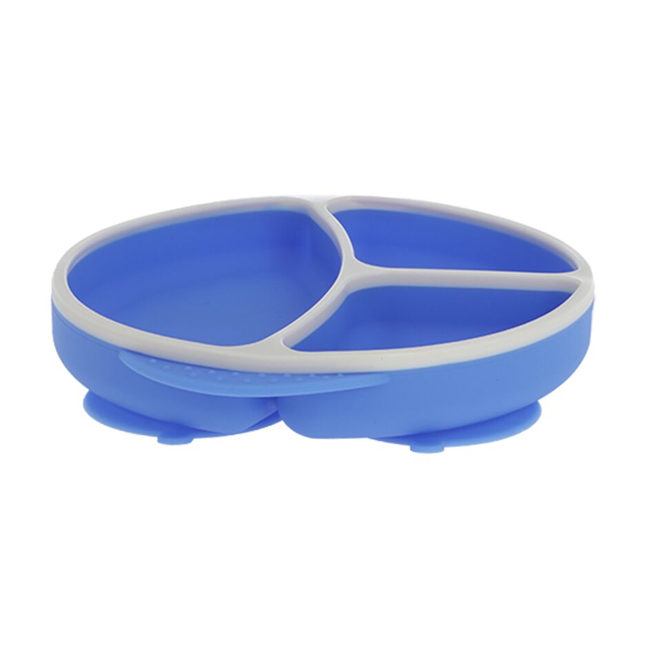 Round Silicone Suction Plate & Lid (2 Pack) | Blue / Yellow #092RN