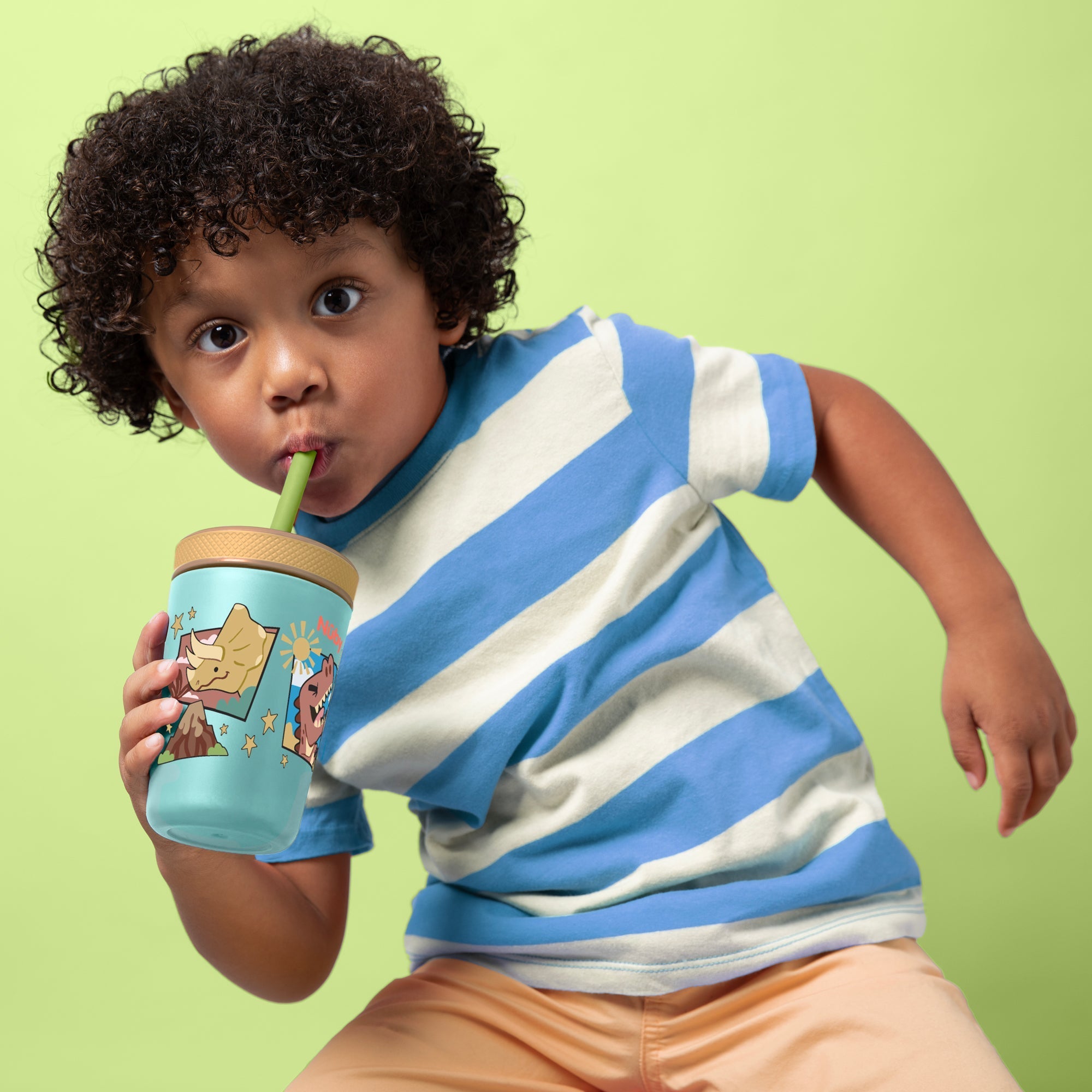 Thirsty Kids Flexstraw Stainless Steel Cup | Dinosaurs #027QO