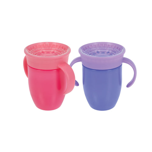360 Wonder Cup with Handles (2 Pack - 7 oz) | Pink/Aqua #343PI