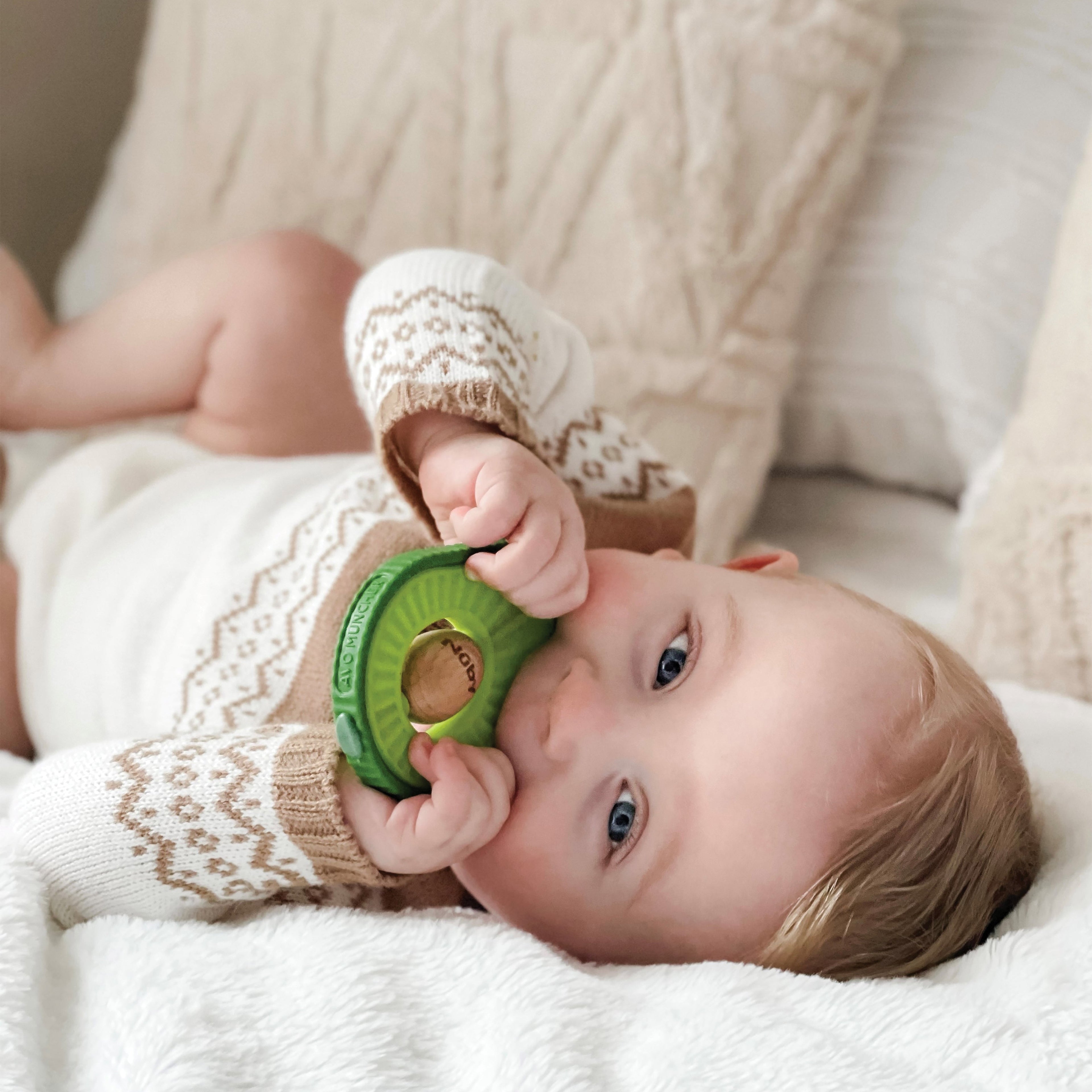 Avocado Muncher Wood and Silicone Teether #3227O